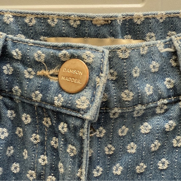 Damson Madder Maya Flower Jacquard Cargo Jeans in indigo blue co-ord UK 6 US 24 - Picture 7 of 14